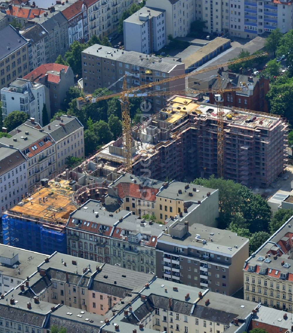 Berlin aus der Vogelperspektive: Baustelle zum Neubau des Wohnquartier „ Zillegärten “ in Berlin Charlottenburg