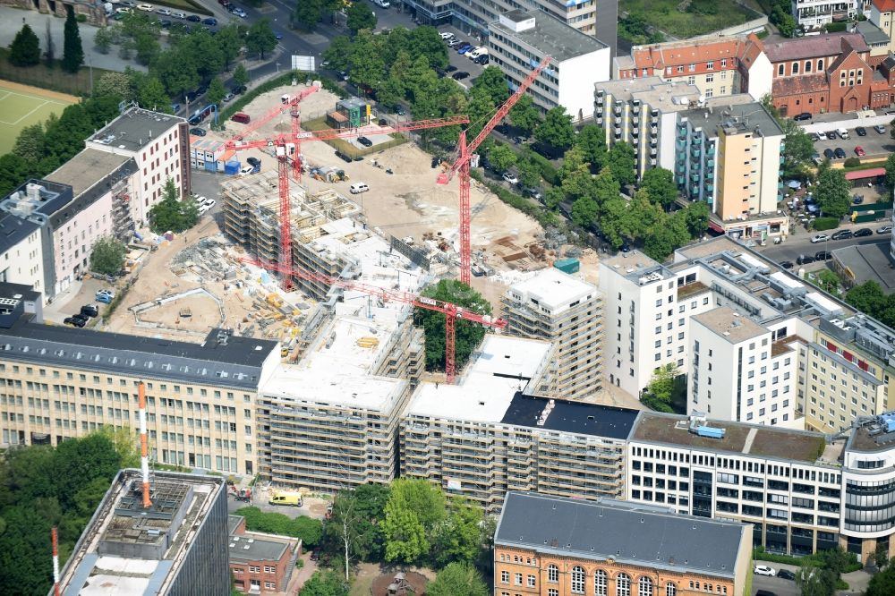 Luftbild Berlin - Baustelle zum Neubau des Wohnquartiers Metronom im Stadtteil Kreuzberg in Berlin