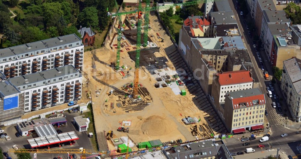 Berlin Mitte aus der Vogelperspektive: Baustelle zum Neubau- Wohnviertels The Garden im Stadtbezirk Mitte von Berlin