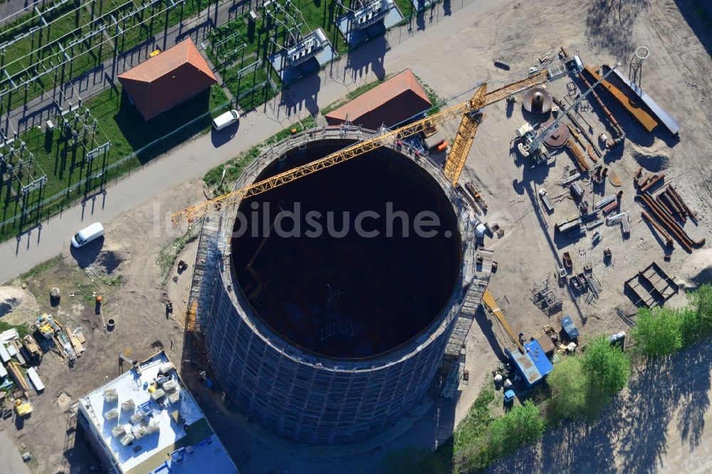 Luftbild Potsdam - Baustelle zum Neubau eines Wärmespeichers in Potsdam im Bundesland Brandenburg