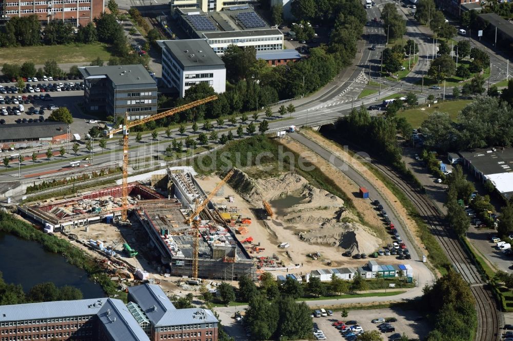 Kiel von oben - Baustelle zum Neubau des Zentralbads Kiel in Kiel im Bundesland Schleswig-Holstein