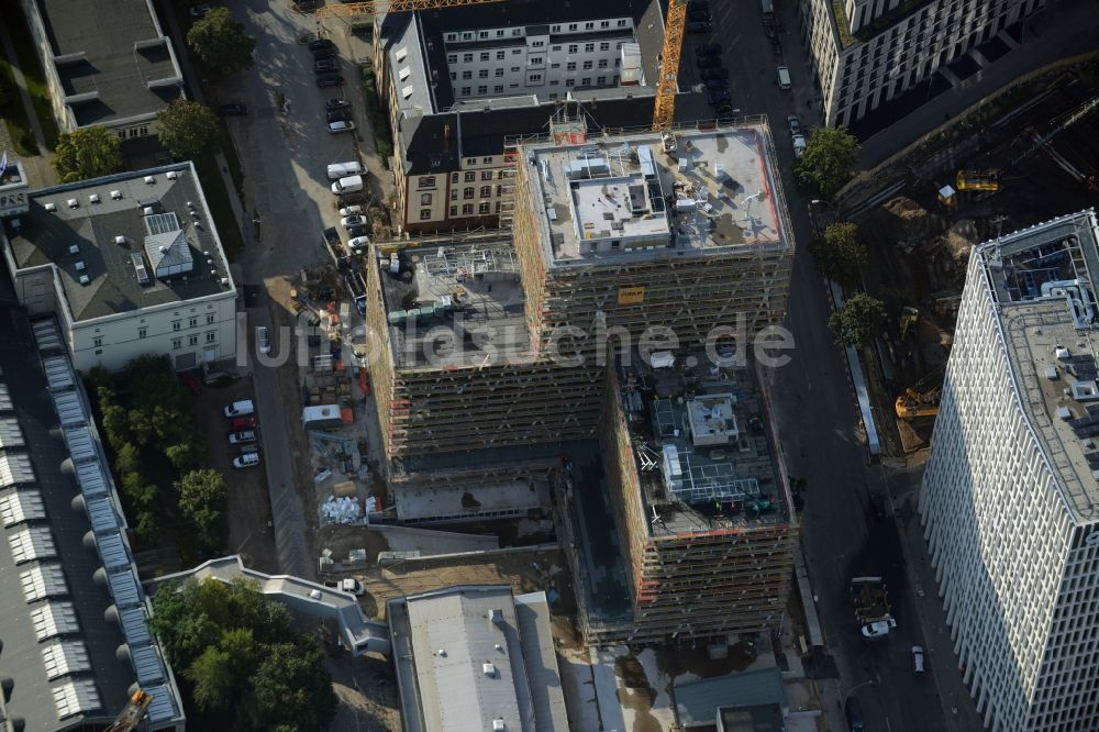 Luftaufnahme Berlin - Baustelle zum Neubau der Zentrale von 50Hertz in der Europacity an der Heidestraße in Berlin