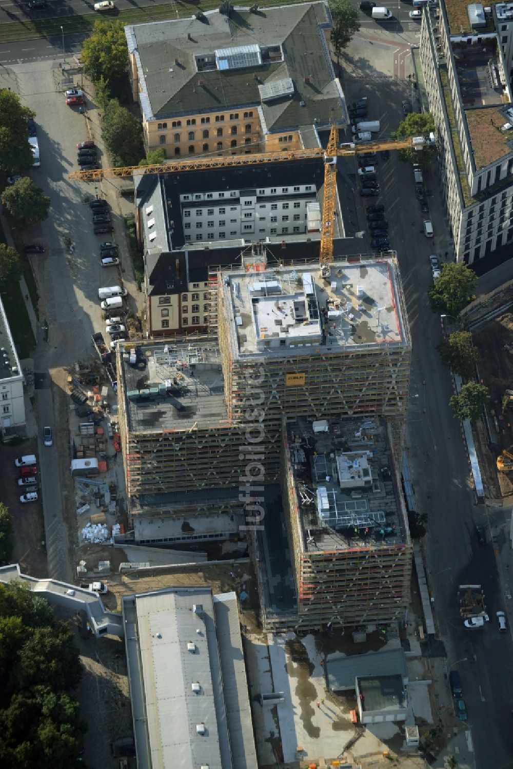 Berlin von oben - Baustelle zum Neubau der Zentrale von 50Hertz in der Europacity an der Heidestraße in Berlin