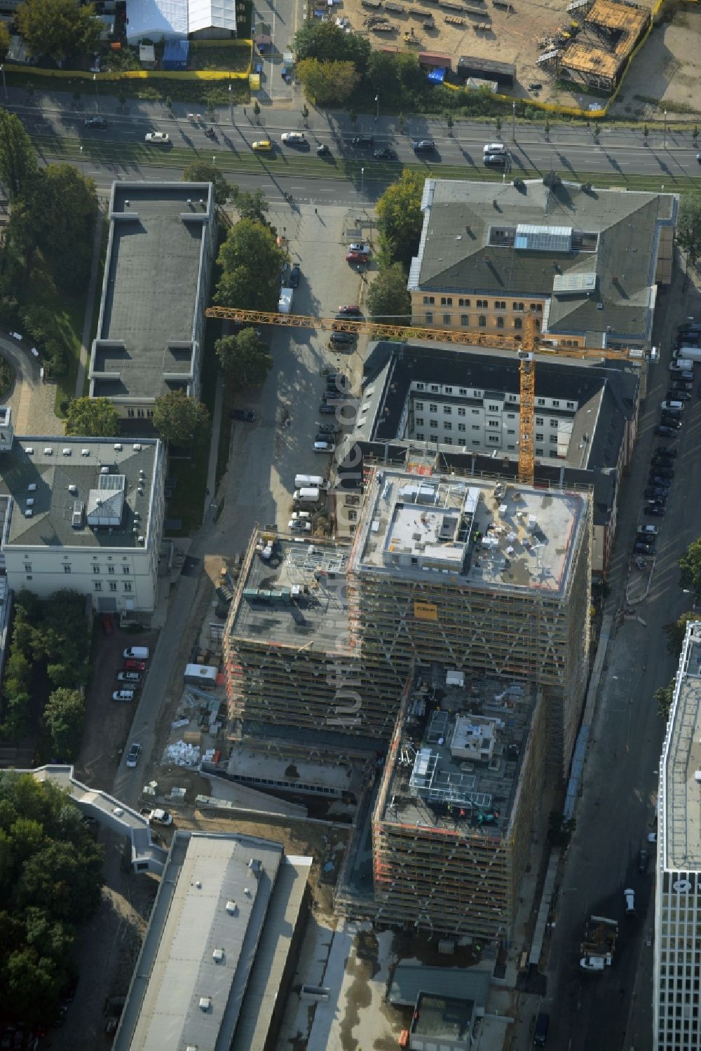 Berlin aus der Vogelperspektive: Baustelle zum Neubau der Zentrale von 50Hertz in der Europacity an der Heidestraße in Berlin