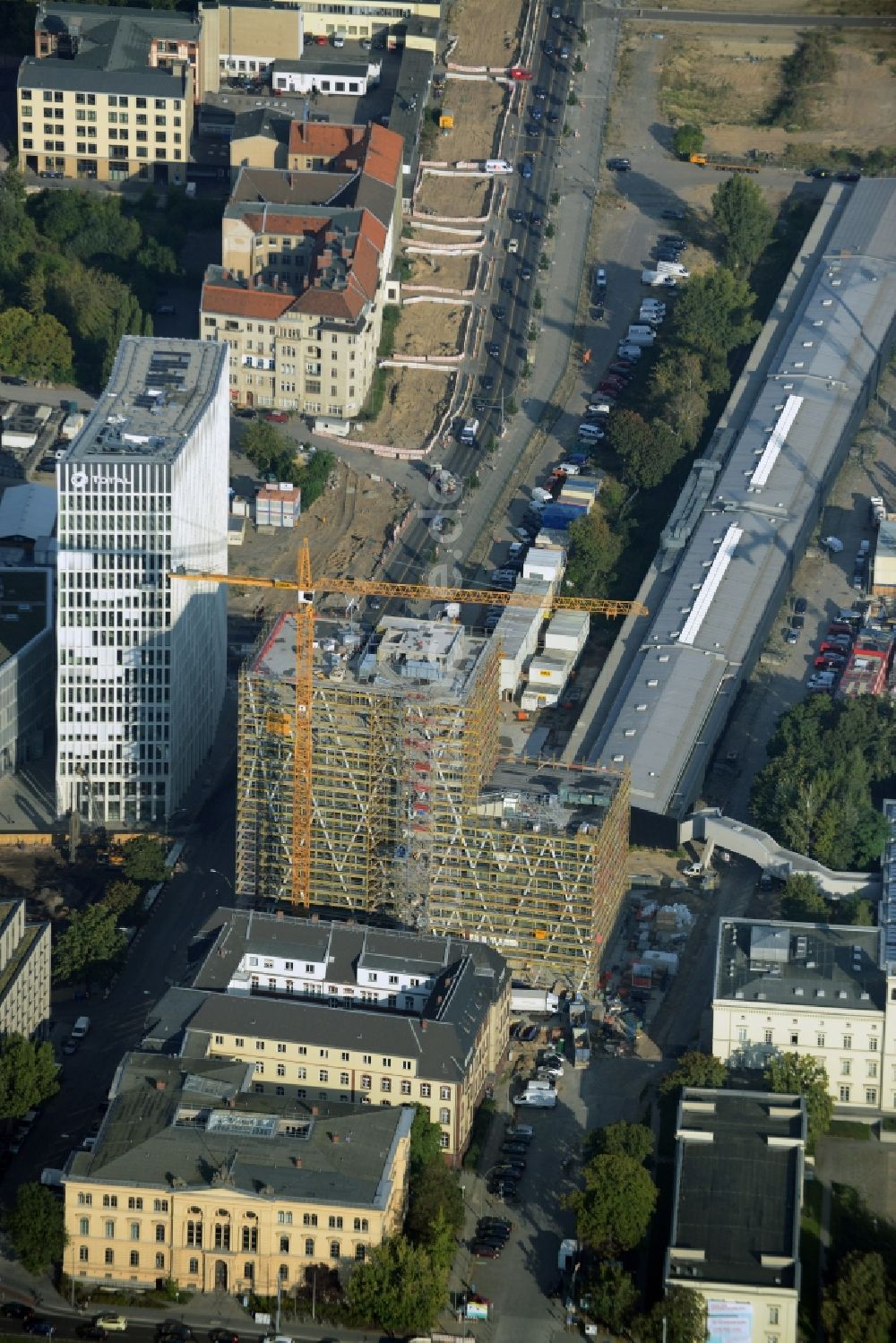 Berlin aus der Vogelperspektive: Baustelle zum Neubau der Zentrale von 50Hertz in der Europacity an der Heidestraße in Berlin