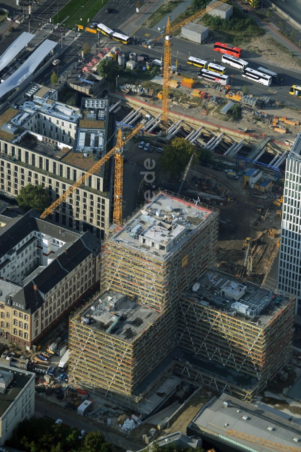 Berlin von oben - Baustelle zum Neubau der Zentrale von 50Hertz in der Europacity an der Heidestraße in Berlin