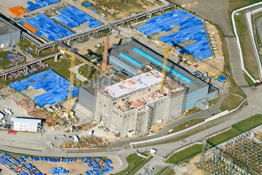 Luftbild Rubenow - Baustelle zum Neubau einer Zerlegehalle in Rubenow im Bundesland Mecklenburg-Vorpommern, Deutschland