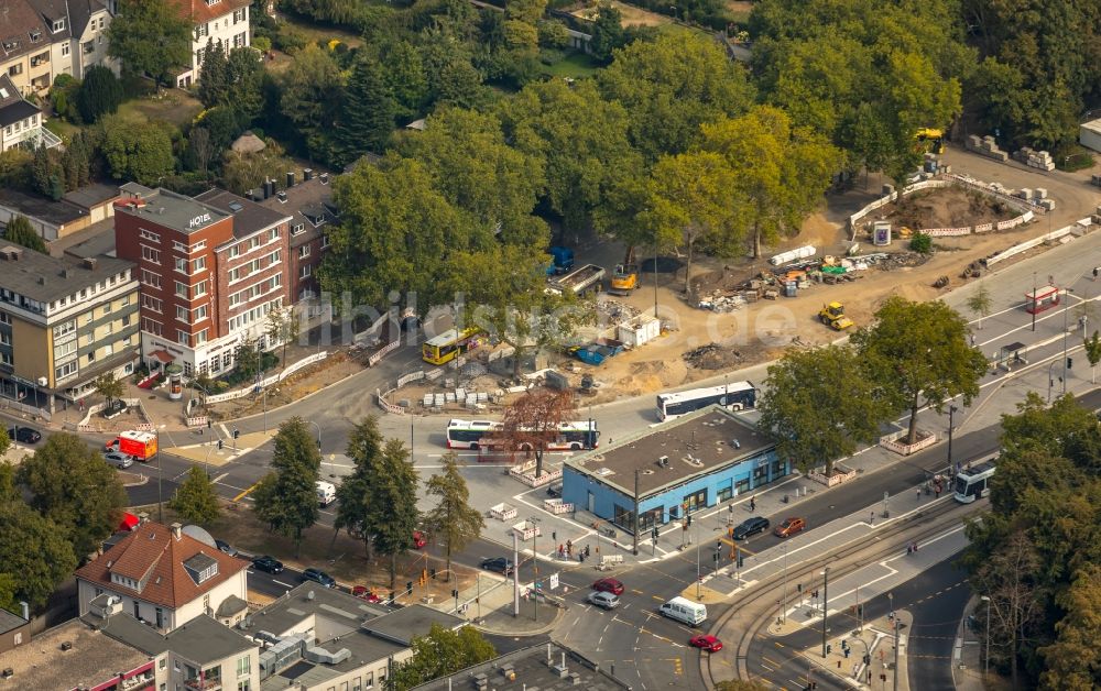 Luftbild Gelsenkirchen - Baustelle zum Neubau des ZOB Omnibus- Bahnhof an der Goldbergstraße im Ortsteil Buer in Gelsenkirchen im Bundesland Nordrhein-Westfalen, Deutschland