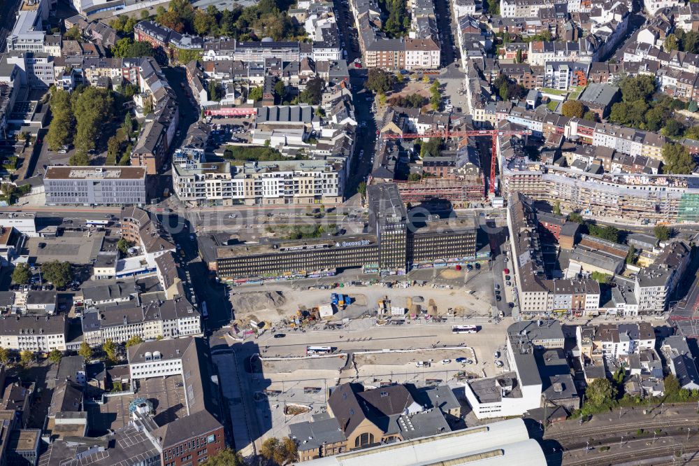 Luftbild Mönchengladbach - Baustelle zum Neubau des ZOB Omnibus- Bahnhof in Mönchengladbach im Bundesland Nordrhein-Westfalen, Deutschland