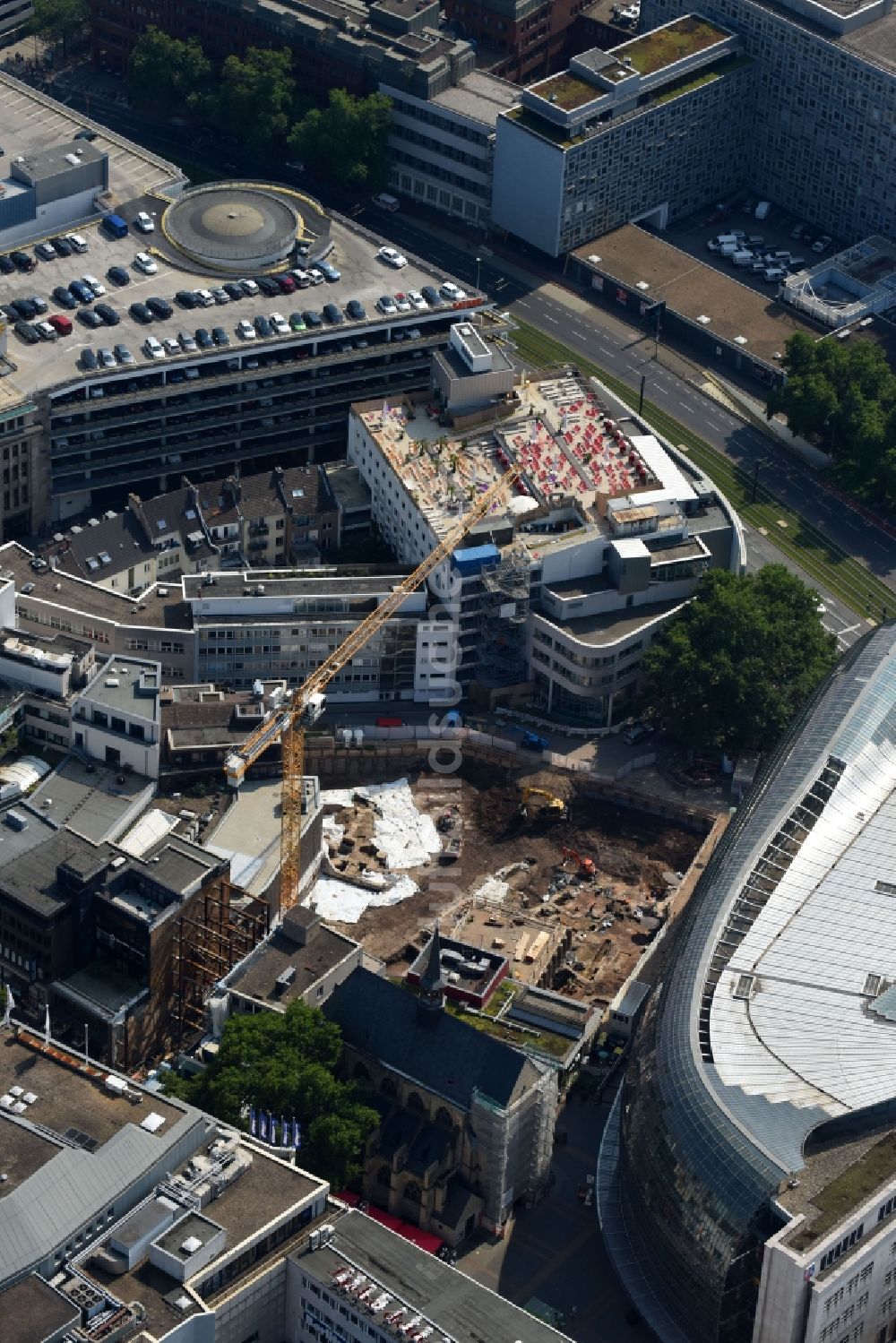 Luftbild Köln - Baustelle zum Neubau zum Wohn- Geschäftsviertel AntoniterQuartier an der Antoniterstraße im Ortsteil Innenstadt in Köln im Bundesland Nordrhein-Westfalen, Deutschland