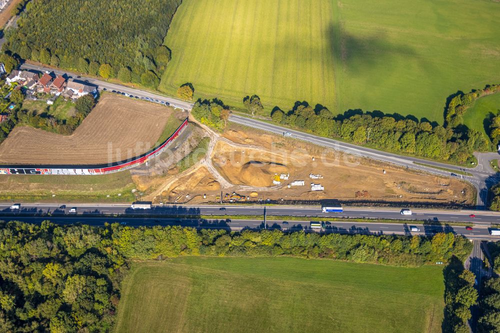 Luftbild Brackel - Baustelle zum Neubau und zur Erweiterung des Straßenverlaufes der B1 bei Brackel im Bundesland Nordrhein-Westfalen, Deutschland