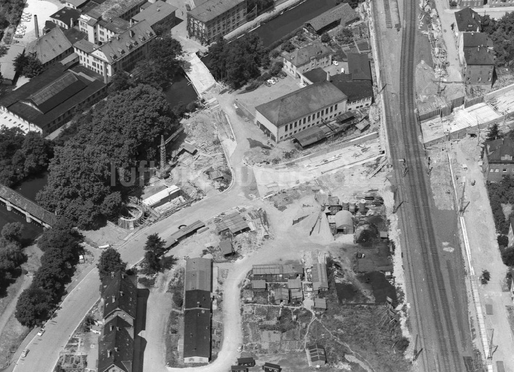 Esslingen am Neckar von oben - Baustelle zum Schienen- Tunnel- Neubau in Esslingen am Neckar im Bundesland Baden-Württemberg, Deutschland