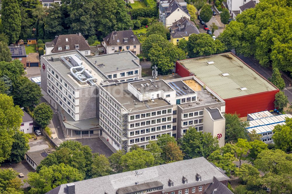 Mülheim an der Ruhr aus der Vogelperspektive: Baustelle zum Teilneubau des Schulgebäudes Otto-Pankok-Schule in Mülheim an der Ruhr im Bundesland Nordrhein-Westfalen, Deutschland