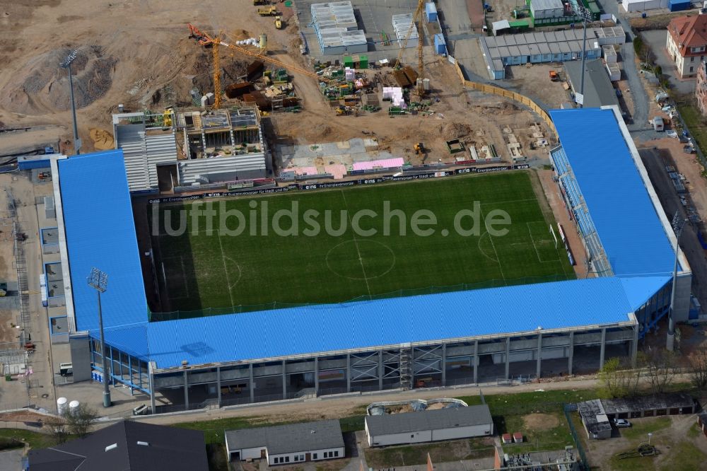 Luftbild Chemnitz - Baustelle zum Umbau des CFC - Stadion in Chemnitz im Bundesland Sachsen