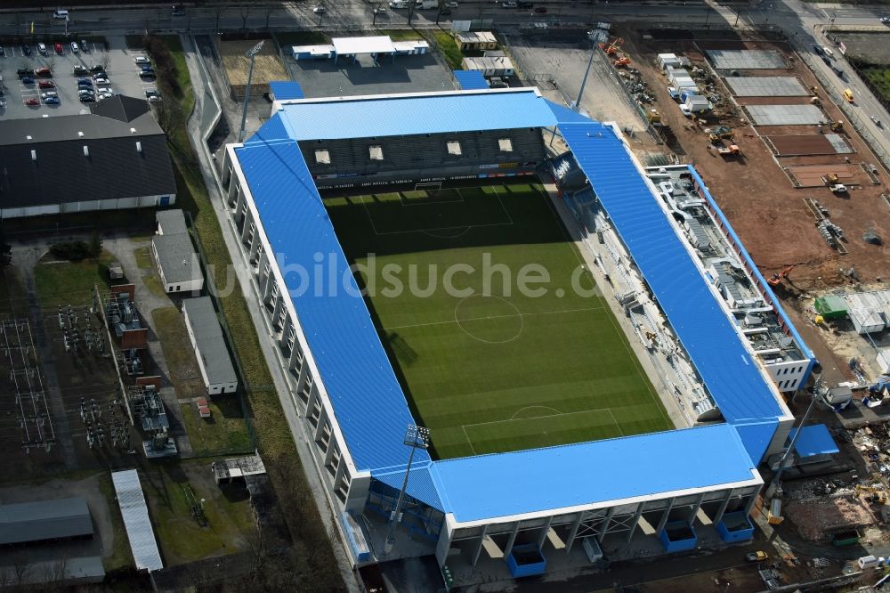 Luftbild Chemnitz - Baustelle zum Umbau des CFC - Stadion in Chemnitz im Bundesland Sachsen