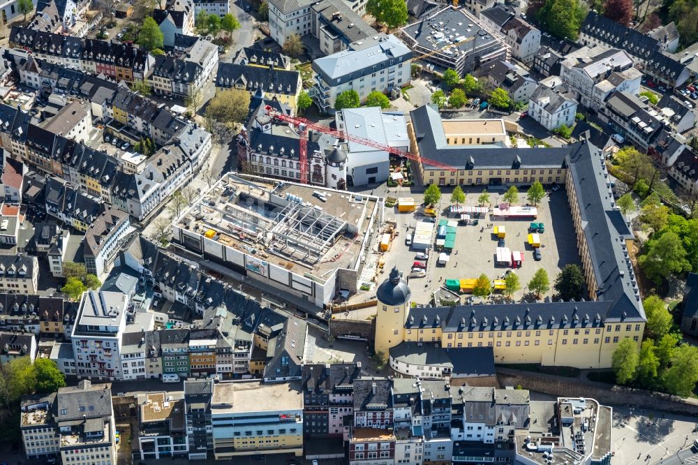 Luftbild Siegen - Baustelle zum Umbau des ehemaligen Einkaufszentrum zum Seminar- und Hörsaalzentrum in Siegen im Bundesland Nordrhein-Westfalen, Deutschland