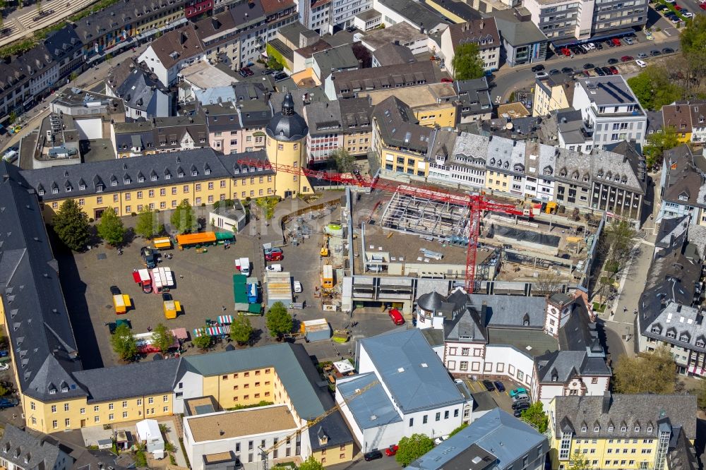 Luftbild Siegen - Baustelle zum Umbau des ehemaligen Einkaufszentrum zum Seminar- und Hörsaalzentrum in Siegen im Bundesland Nordrhein-Westfalen, Deutschland