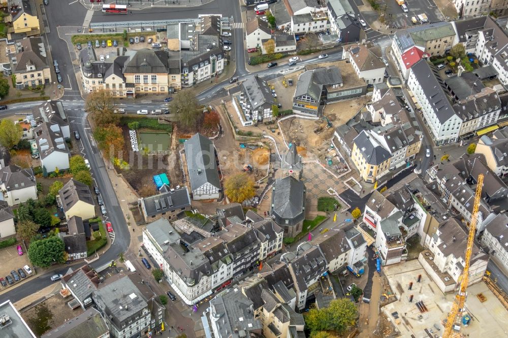 Velbert aus der Vogelperspektive: Baustelle zum Umbau für einen neuen Platz Am Offers in Velbert im Bundesland Nordrhein-Westfalen, Deutschland