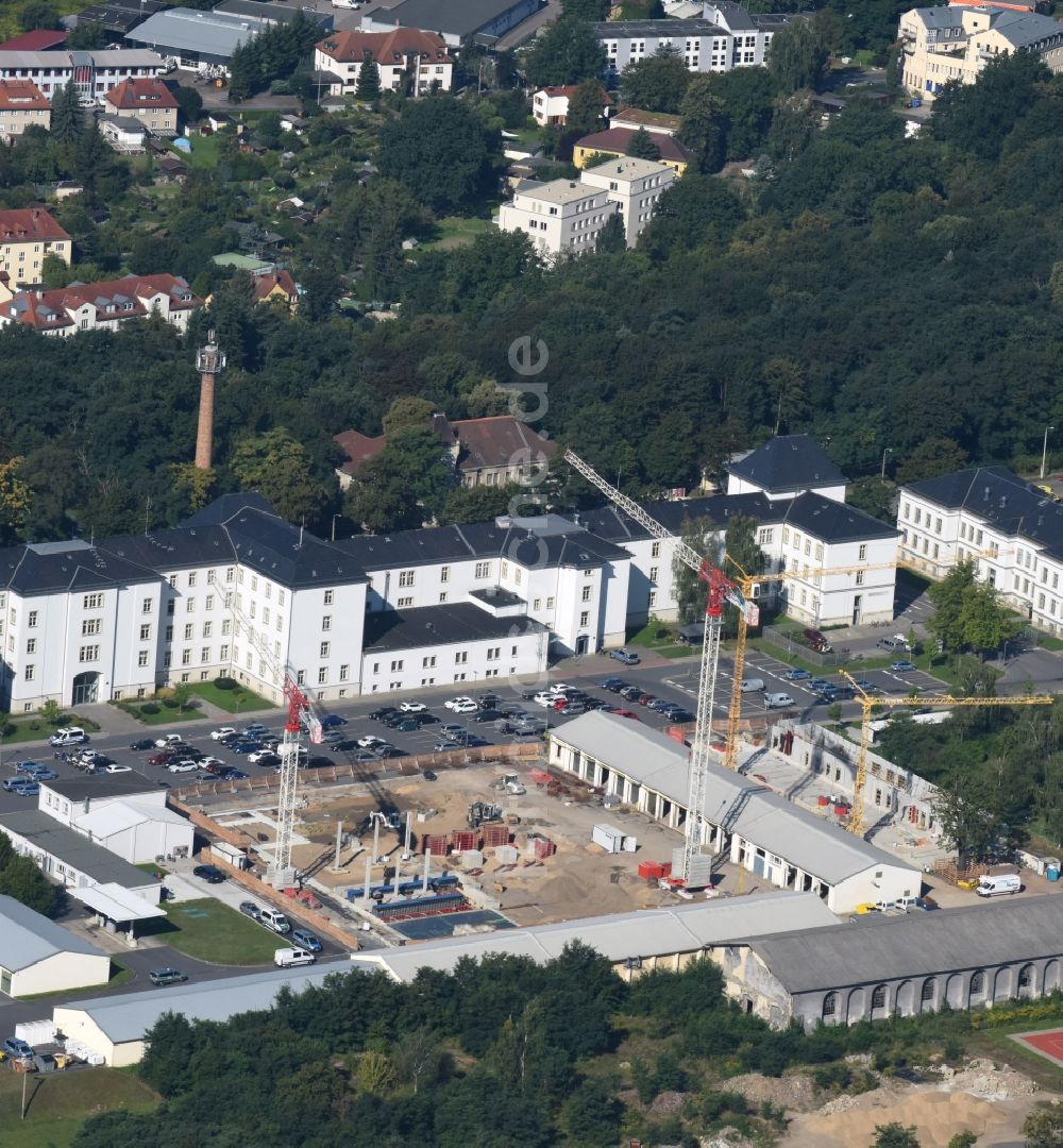 Luftbild Dresden - Baustelle zum Umbau auf dem Gelände der Bereitschaftspolizei Dresden in Dresden im Bundesland Sachsen