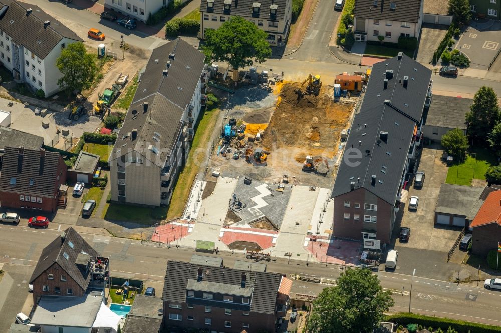 Dorsten aus der Vogelperspektive: Baustelle zum Umbau des Georgplatz in Dorsten im Bundesland Nordrhein-Westfalen, Deutschland