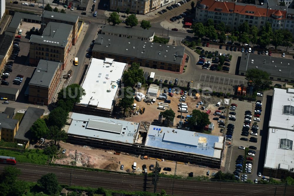 Magdeburg von oben - Baustelle zum Umbau eines Gewerbegebiets in Magdeburg im Bundesland Sachsen-Anhalt