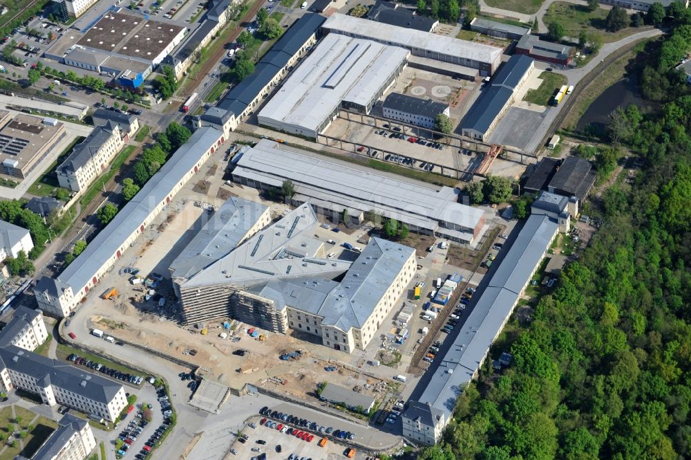 Luftbild Dresden - Baustelle zum Umbau Militärhistorisches Museum der Bundeswehr ( MHM ) in Dresden im Bundesland Sachsen