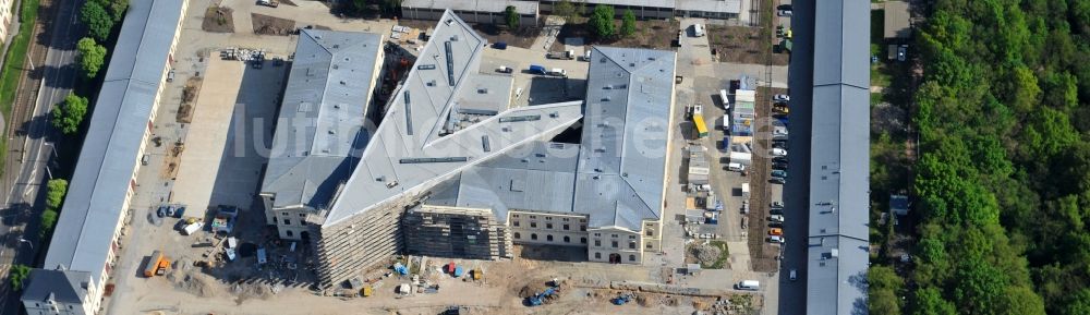 Dresden von oben - Baustelle zum Umbau Militärhistorisches Museum der Bundeswehr ( MHM ) in Dresden im Bundesland Sachsen