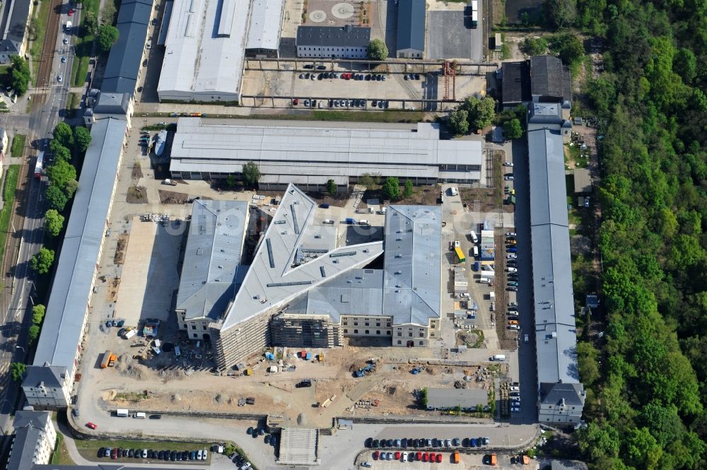 Dresden aus der Vogelperspektive: Baustelle zum Umbau Militärhistorisches Museum der Bundeswehr ( MHM ) in Dresden im Bundesland Sachsen