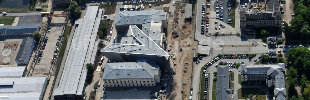 Luftbild Dresden - Baustelle zum Umbau Militärhistorisches Museum der Bundeswehr ( MHM ) in Dresden im Bundesland Sachsen