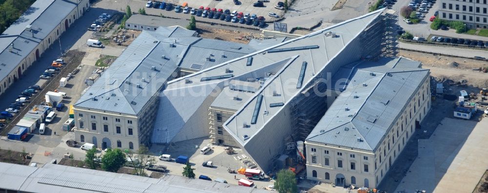 Dresden aus der Vogelperspektive: Baustelle zum Umbau Militärhistorisches Museum der Bundeswehr ( MHM ) in Dresden im Bundesland Sachsen