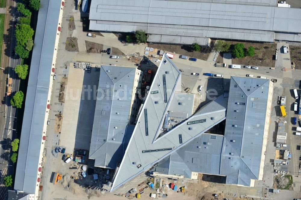 Dresden aus der Vogelperspektive: Baustelle zum Umbau Militärhistorisches Museum der Bundeswehr ( MHM ) in Dresden im Bundesland Sachsen