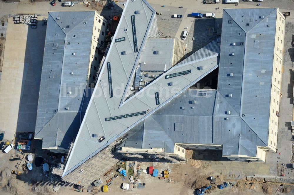 Dresden von oben - Baustelle zum Umbau Militärhistorisches Museum der Bundeswehr ( MHM ) in Dresden im Bundesland Sachsen