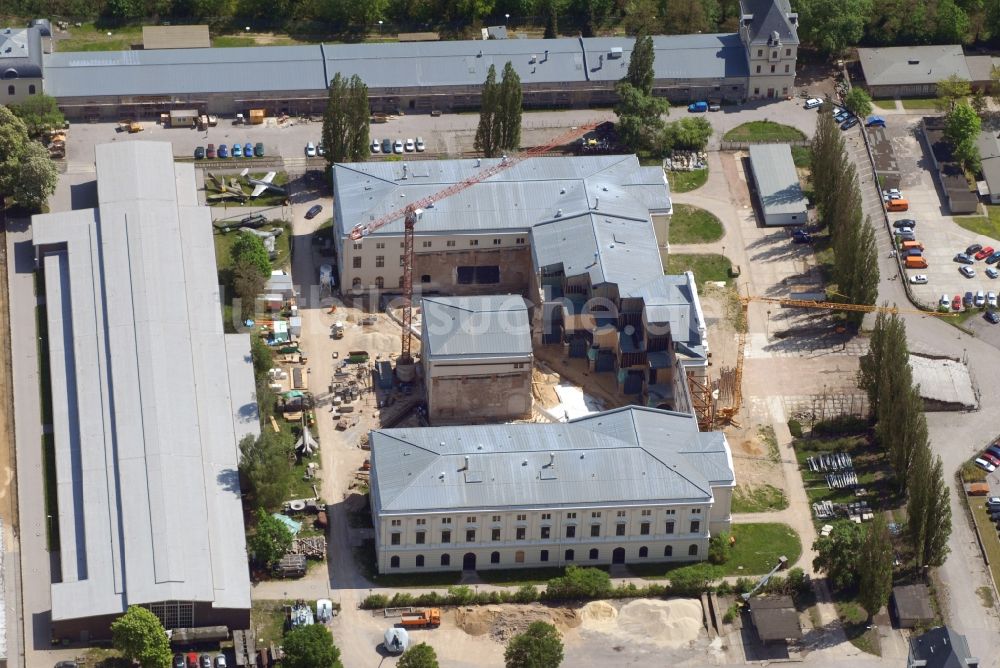 Dresden aus der Vogelperspektive: Baustelle zum Umbau Militärhistorisches Museum der Bundeswehr ( MHM ) in Dresden im Bundesland Sachsen