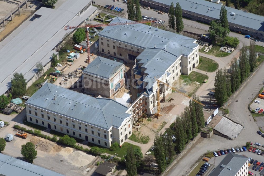 Dresden aus der Vogelperspektive: Baustelle zum Umbau Militärhistorisches Museum der Bundeswehr ( MHM ) in Dresden im Bundesland Sachsen