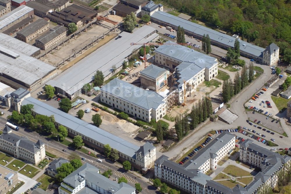 Luftbild Dresden - Baustelle zum Umbau Militärhistorisches Museum der Bundeswehr ( MHM ) in Dresden im Bundesland Sachsen