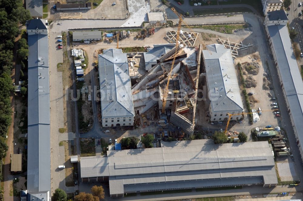 Dresden aus der Vogelperspektive: Baustelle zum Umbau Militärhistorisches Museum der Bundeswehr ( MHM ) in Dresden im Bundesland Sachsen