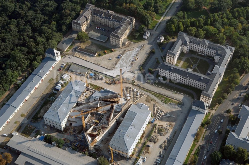 Luftbild Dresden - Baustelle zum Umbau Militärhistorisches Museum der Bundeswehr ( MHM ) in Dresden im Bundesland Sachsen