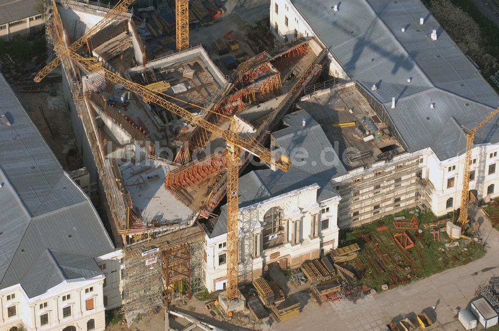 Luftaufnahme Dresden - Baustelle zum Umbau Militärhistorisches Museum der Bundeswehr ( MHM ) in Dresden im Bundesland Sachsen