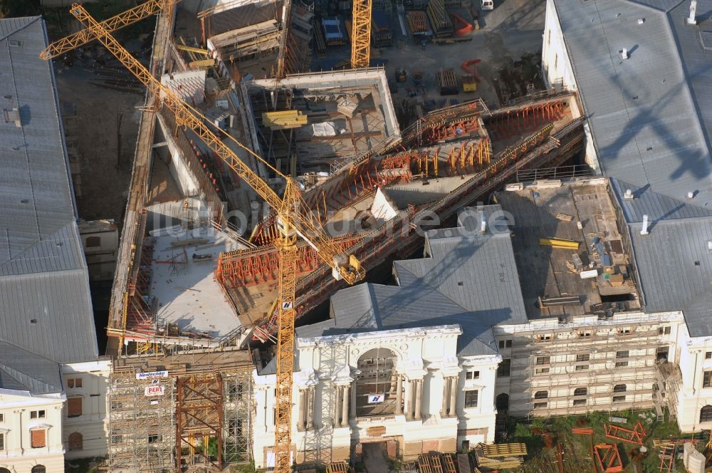 Dresden von oben - Baustelle zum Umbau Militärhistorisches Museum der Bundeswehr ( MHM ) in Dresden im Bundesland Sachsen