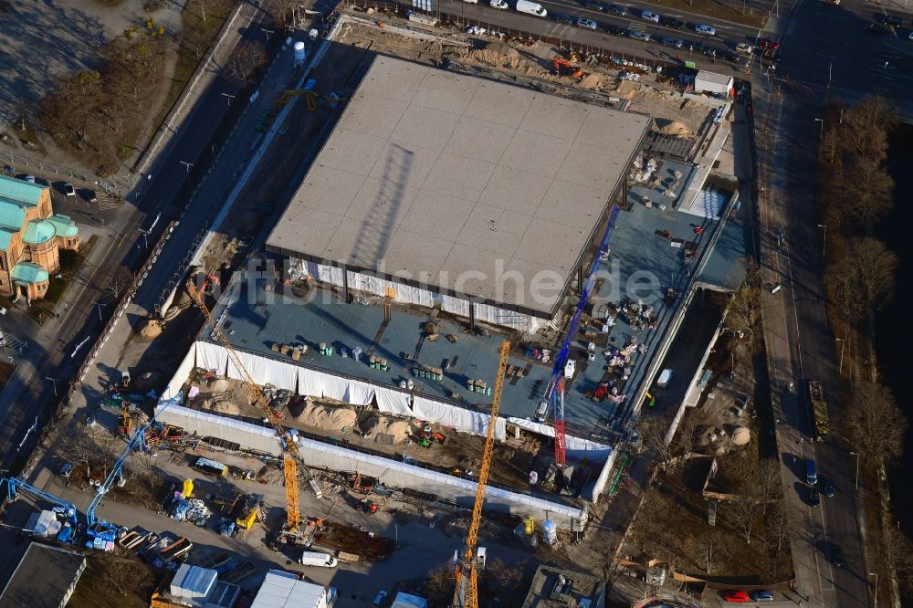 Luftaufnahme Berlin - Baustelle zum Umbau der Neue Nationalgalerie in Berlin, Deutschland