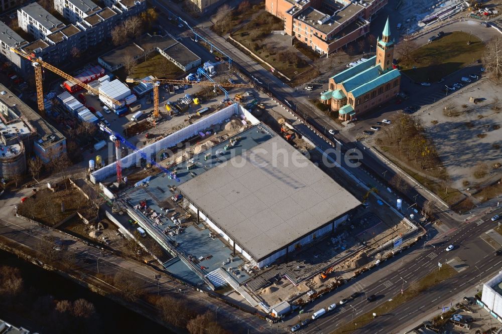 Luftaufnahme Berlin - Baustelle zum Umbau der Neue Nationalgalerie in Berlin, Deutschland