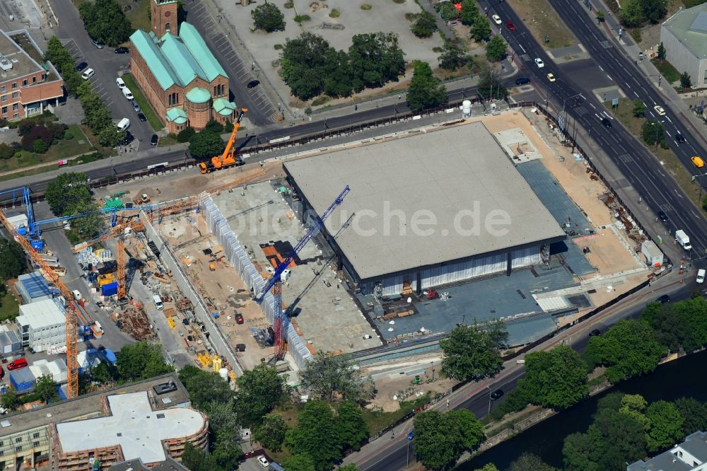 Berlin aus der Vogelperspektive: Baustelle zum Umbau der Neue Nationalgalerie in Berlin, Deutschland