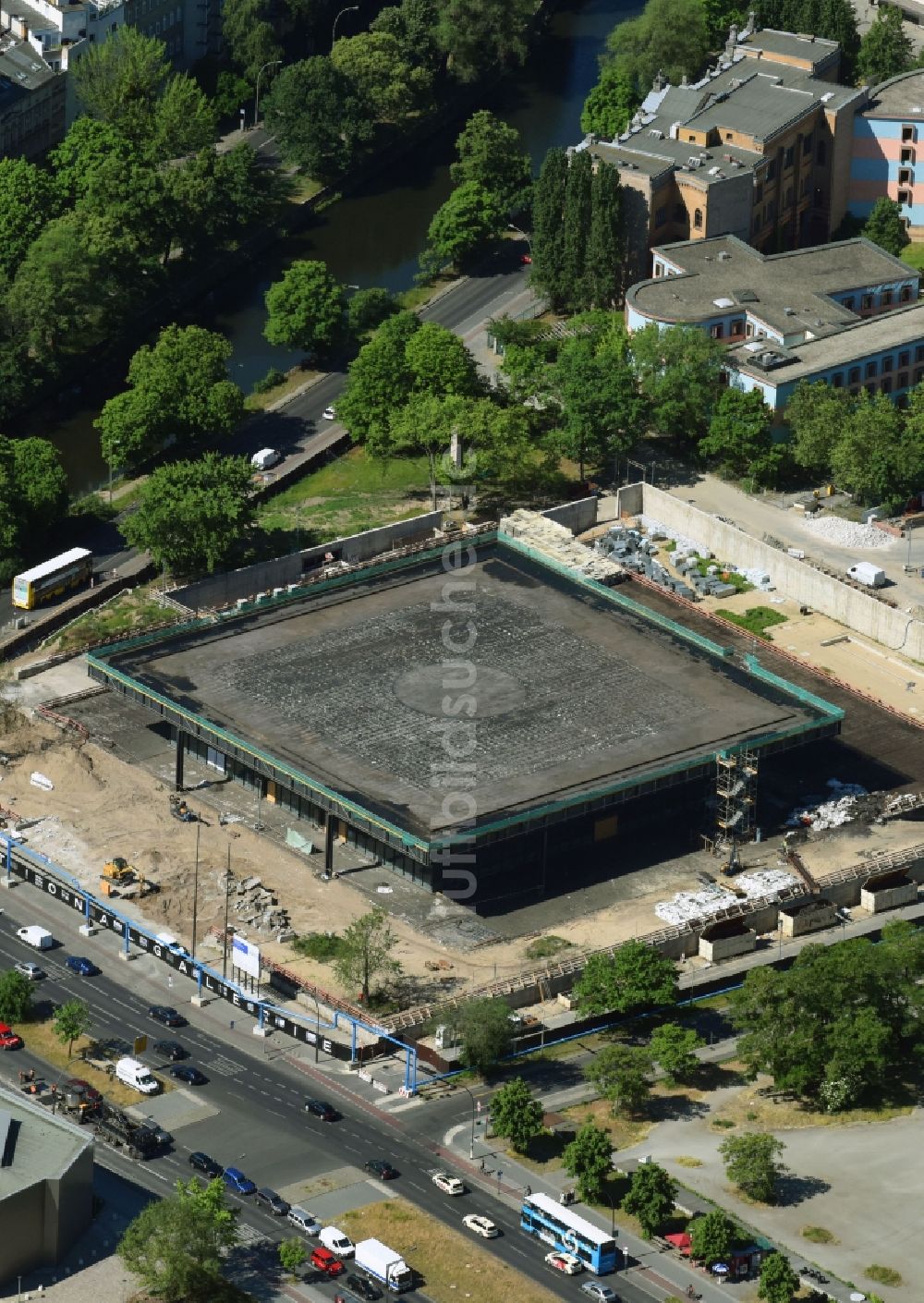 Berlin von oben - Baustelle zum Umbau der Neue Nationalgalerie an der Potsdamer Straße in Berlin, Deutschland