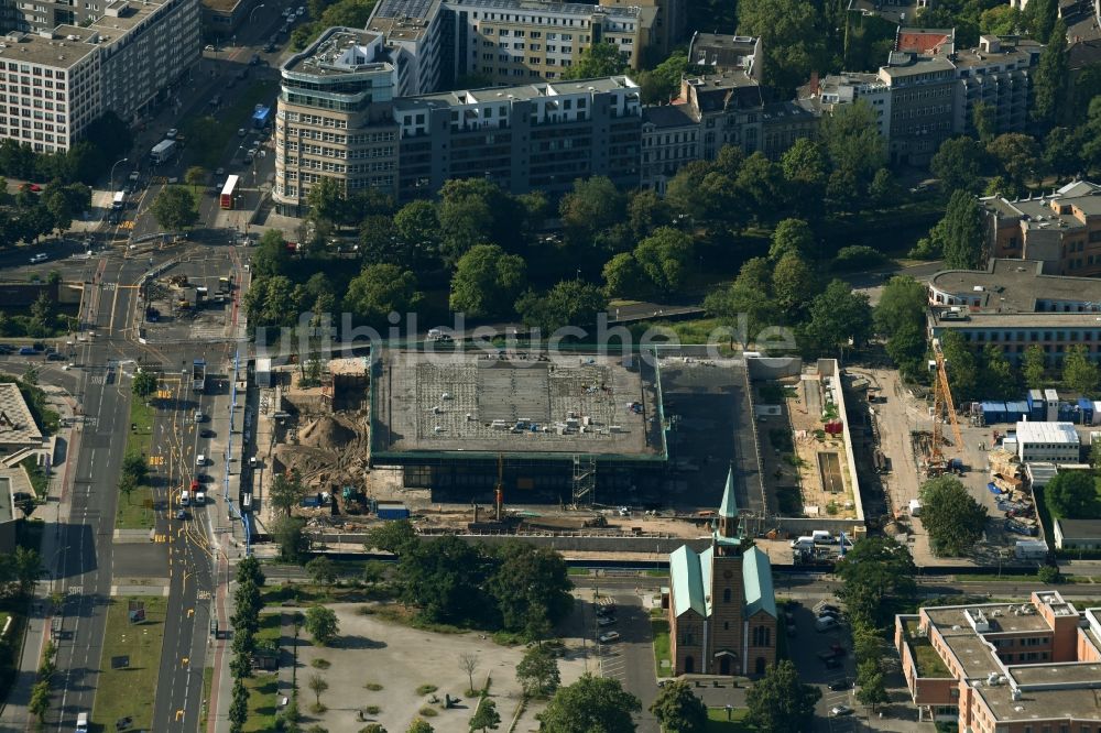 Berlin von oben - Baustelle zum Umbau der Neue Nationalgalerie an der Potsdamer Straße in Berlin, Deutschland