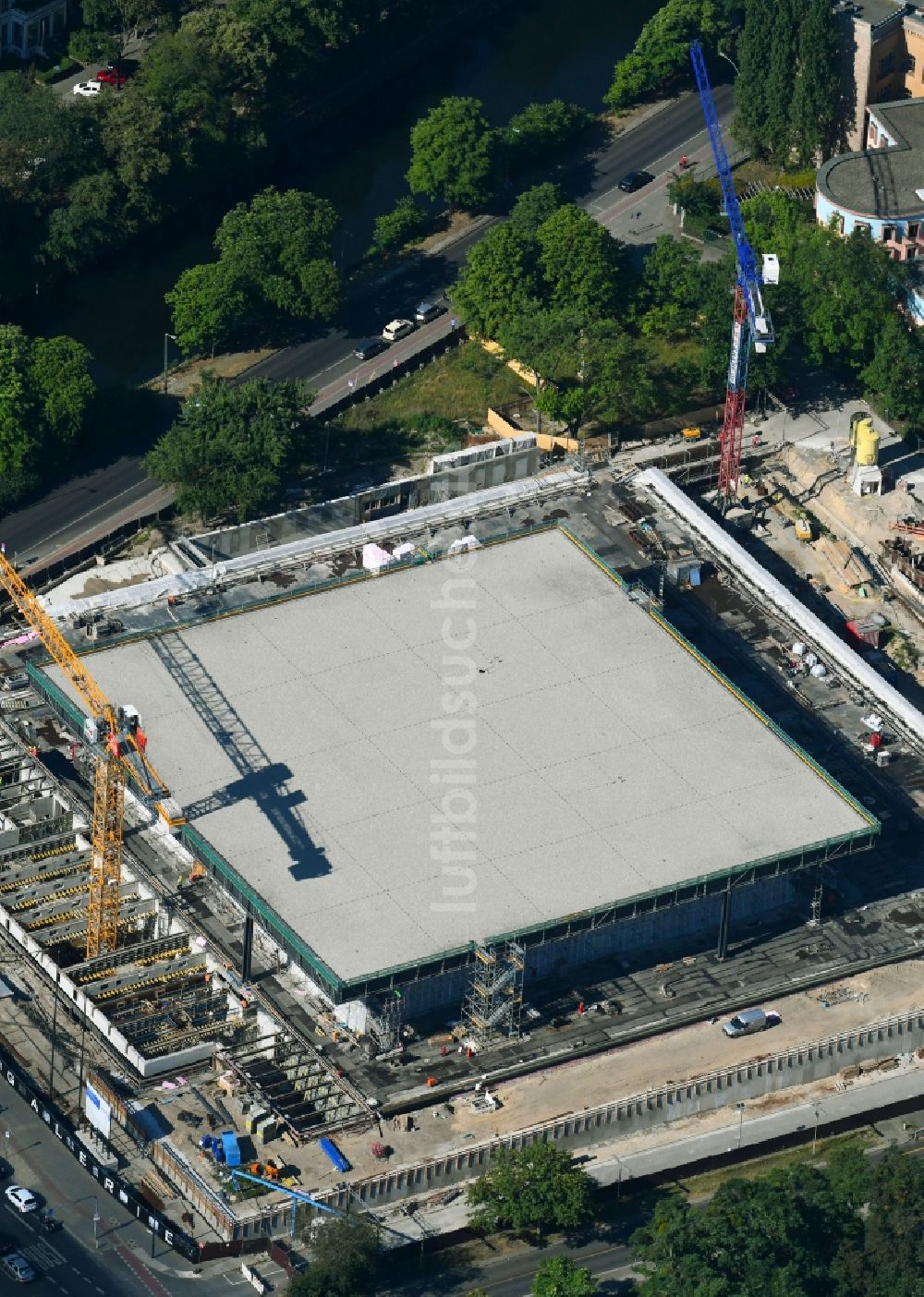 Luftbild Berlin - Baustelle zum Umbau der Neue Nationalgalerie an der Potsdamer Straße in Berlin, Deutschland