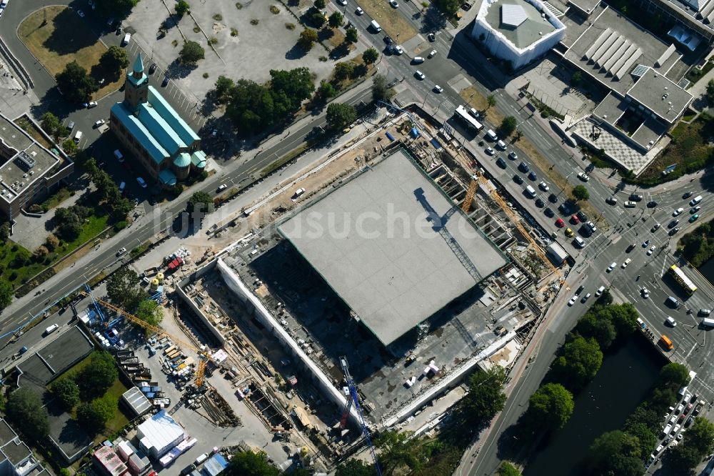 Luftaufnahme Berlin - Baustelle zum Umbau der Neue Nationalgalerie an der Potsdamer Straße in Berlin, Deutschland