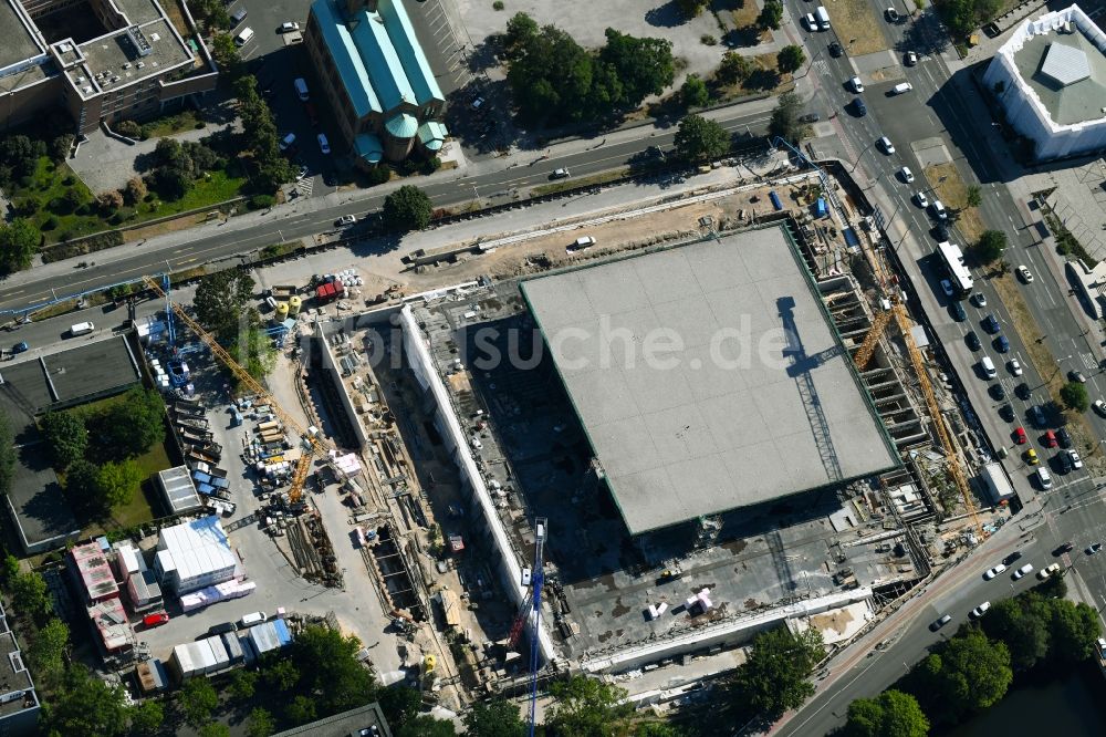 Berlin von oben - Baustelle zum Umbau der Neue Nationalgalerie an der Potsdamer Straße in Berlin, Deutschland