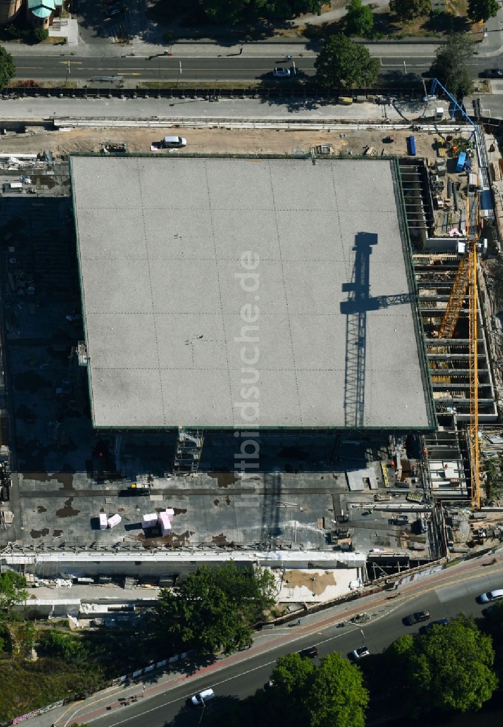 Berlin aus der Vogelperspektive: Baustelle zum Umbau der Neue Nationalgalerie an der Potsdamer Straße in Berlin, Deutschland