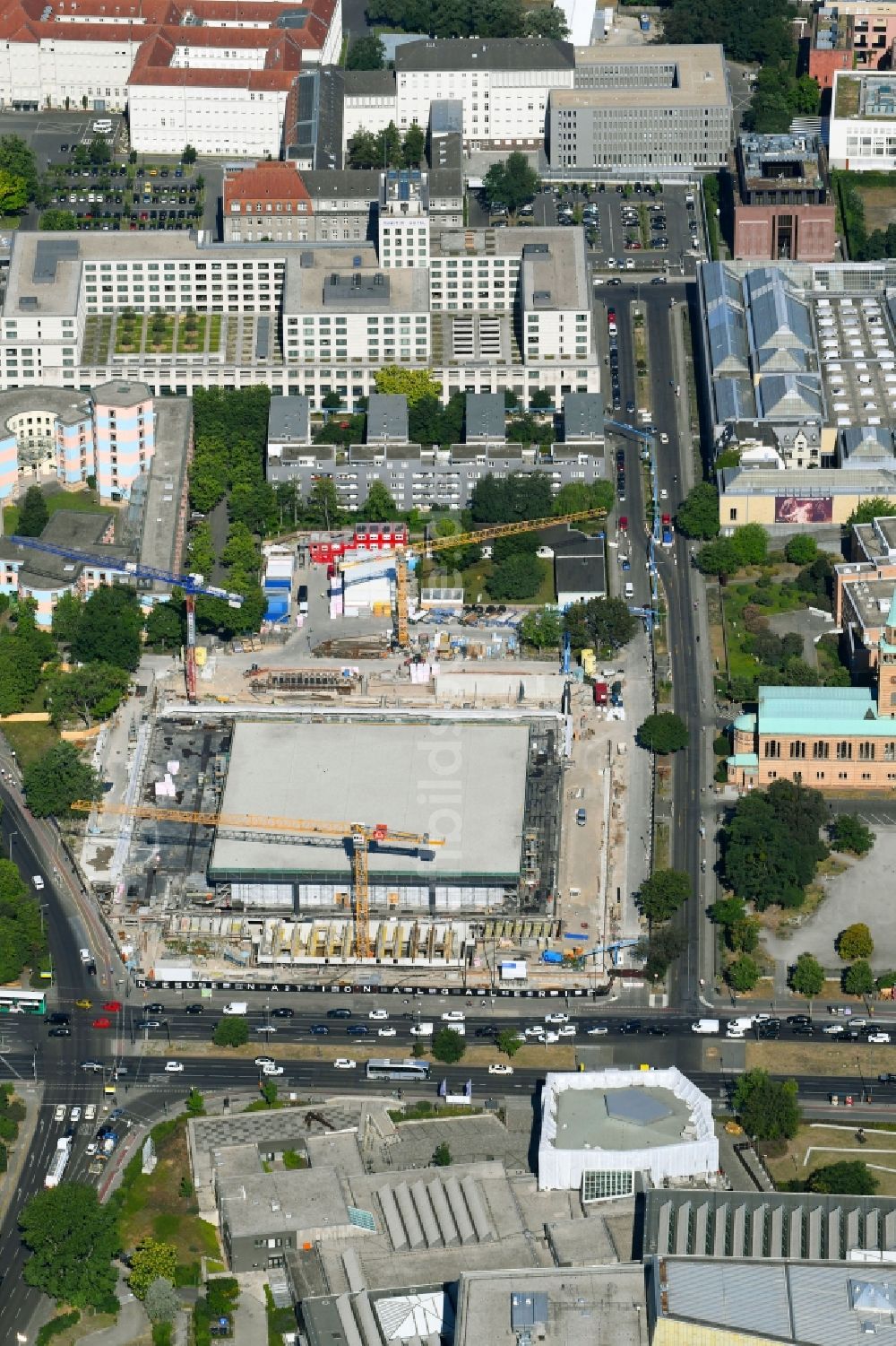 Luftbild Berlin - Baustelle zum Umbau der Neue Nationalgalerie an der Potsdamer Straße in Berlin, Deutschland