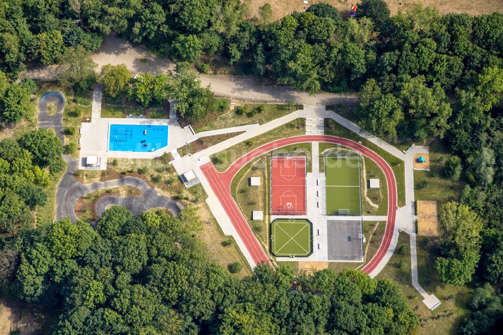 Luftaufnahme Oberhausen - Baustelle zum Umbau am Solbad Vonderort in Oberhausen im Bundesland Nordrhein-Westfalen, Deutschland